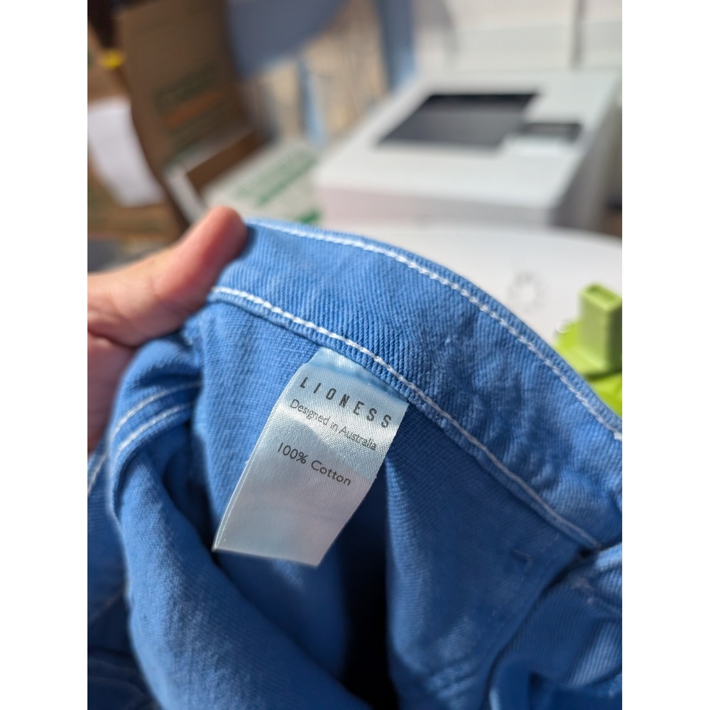 Lioness Cotton Denim High Rise Wide Leg Miami Vice Pants Blue Women's Size S - Picture 13 of 15